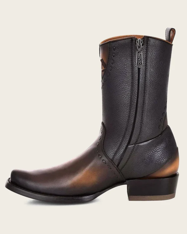 Urban engraved brown boot - Image 4