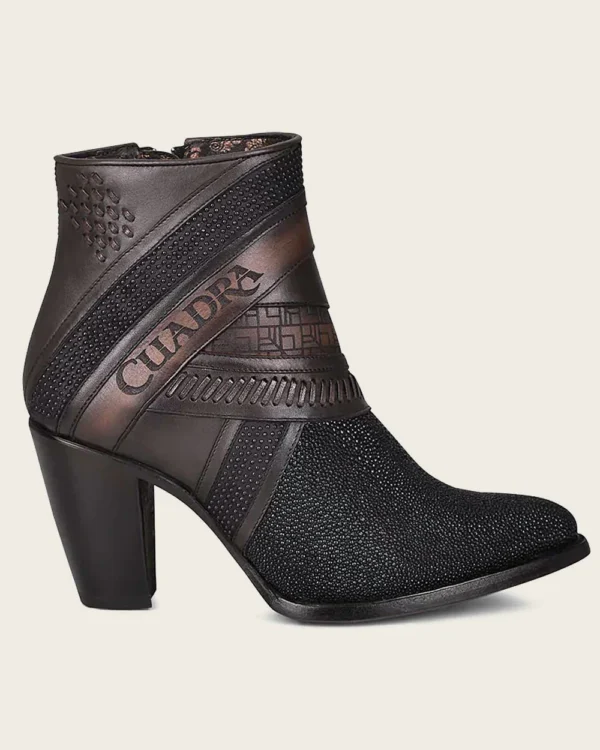 Ankle black exotic bootie - Image 4