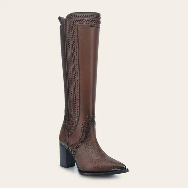 Tall elegant brown boot