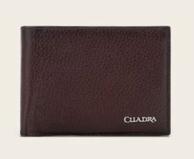 Handmade brown leather bifold wallet