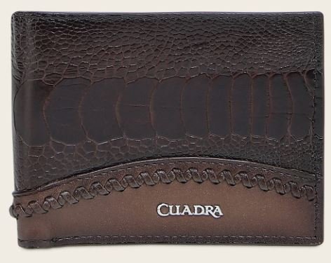 Genuine ostrich leg leather wallet for men