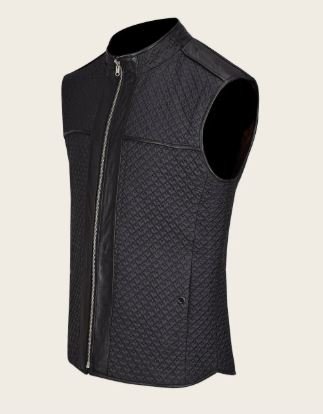 Men's reversible vest in brown leather - Image 3