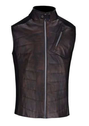 Men’s Quilted Genuine Bovine Leather Vest