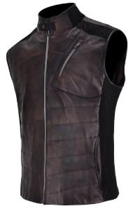 Men’s Quilted Genuine Bovine Leather Vest - Image 2