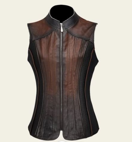 Women’s vest in genuine leather