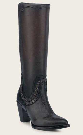 Elegant brown bovine high boot