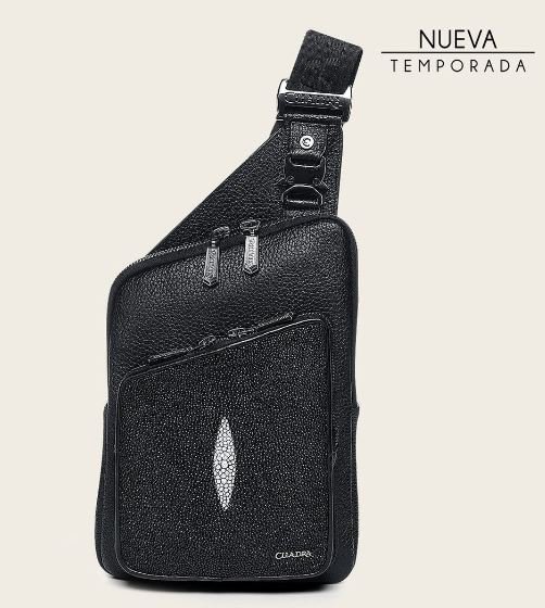 Genuine stingray leather shoulder bag for men