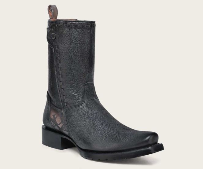 Urban engraved dark brown bovine boot