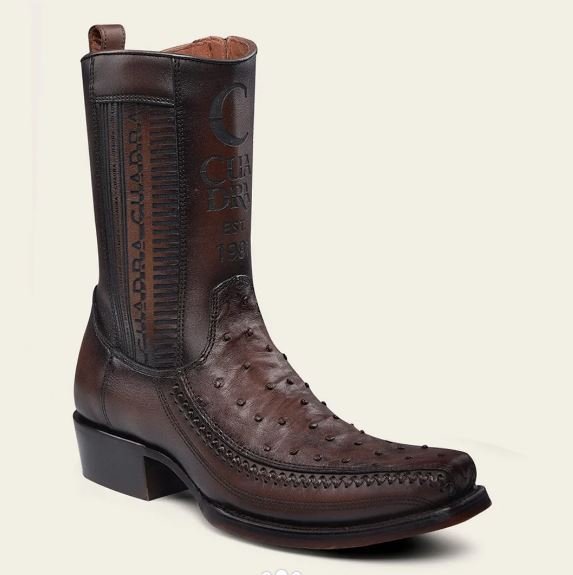 Men’s casual boot in genuine ostrich leather