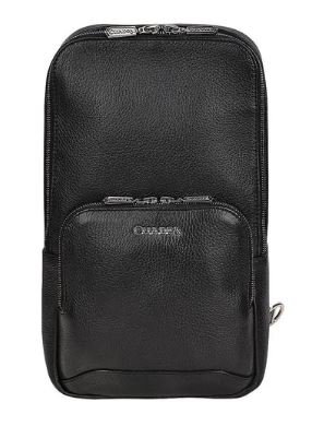 Cuadra Black Deer Leather Crossbody Bag