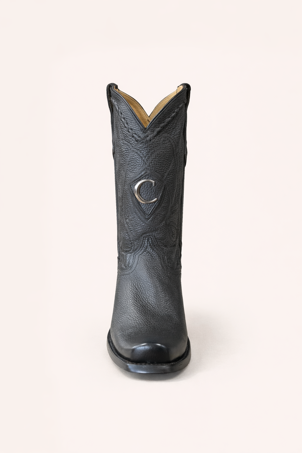 Black Deerskin Leather Western Boot - Image 2