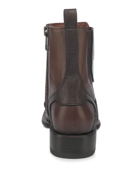 Men’s Caiman Leather Ankle Boots – Brown Exotic Luxury Square Toe - Image 3