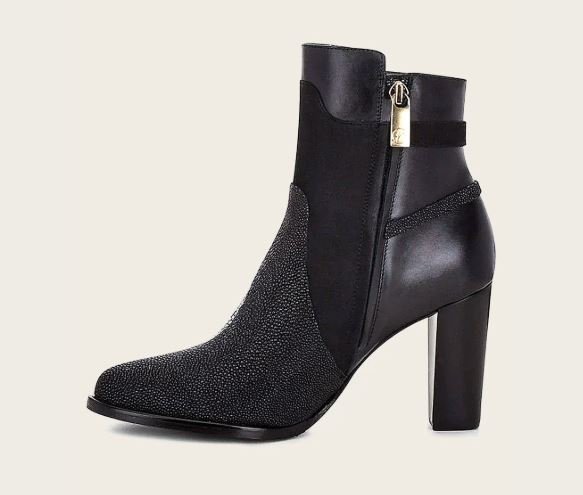 Black ankle boots in genuine stingray leather - Image 2
