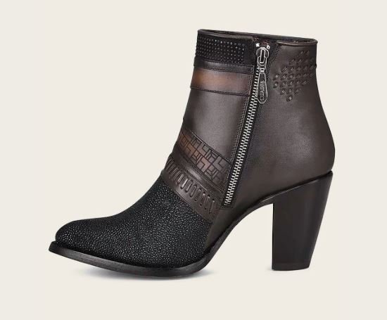 Hand-painted black exotic leather boot - Image 2