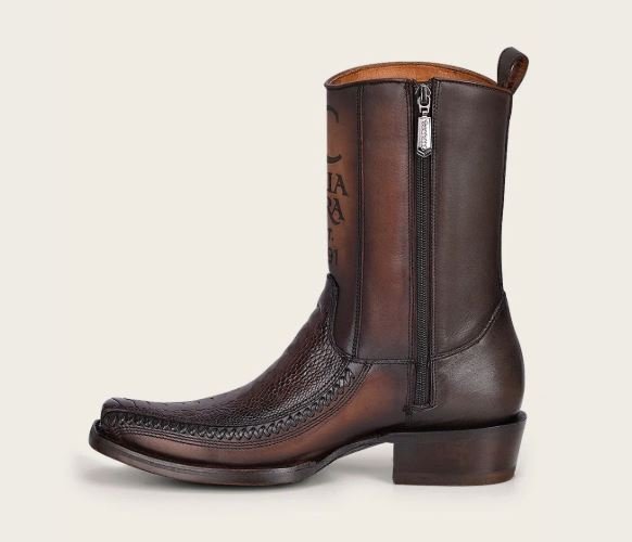 Brown ostrich leg urban boot - Image 4