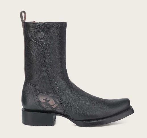 Urban engraved dark brown bovine boot - Image 2
