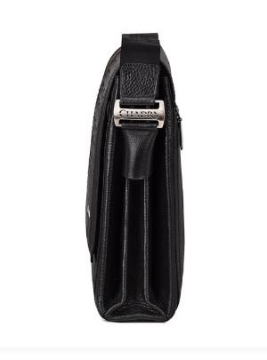Cuadra Black Caiman Leather Crossbody Bag - Image 3