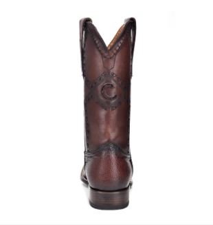 Western Leather Boots – Distressed Brown Square Toe - Image 3