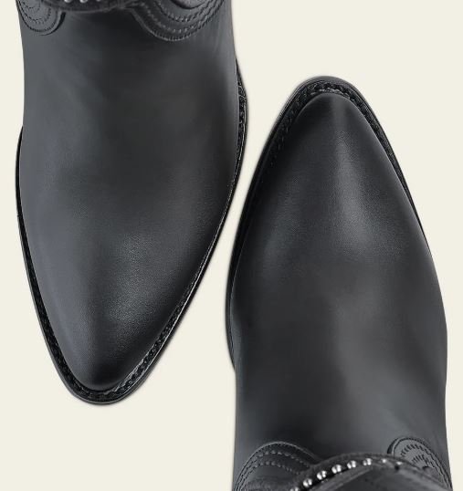 Women's Tall Gray Leather Boot with Laser-Cut Shaft & Raised Embroidery - Image 5