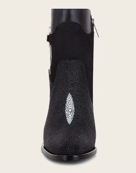 Black ankle boots in genuine stingray leather - Image 4