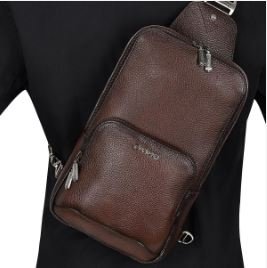 Cuadra Brown Deer Leather Sling Bag - Image 5