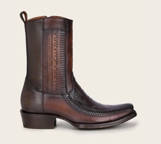 Brown ostrich leg urban boot - Image 2