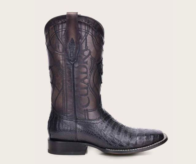 Engraved Black Cayman Western Boots - Image 4