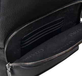 Cuadra Black Deer Leather Crossbody Bag - Image 5