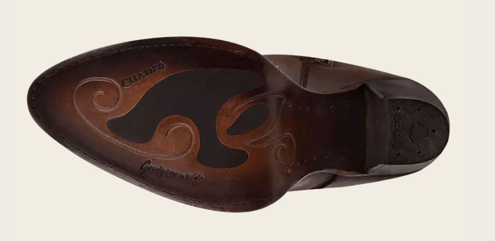 Honey-colored leather cowboy ankle boots with embroidery - Image 6