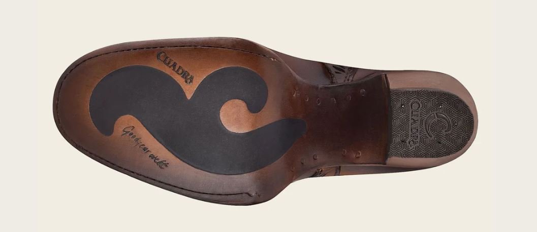 Brown leather ankle boot with Austrian crystals - Image 6