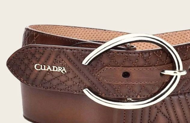 Brown leather belt with embroidery - Image 4