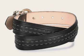 Black handwoven bovine belt - Image 2