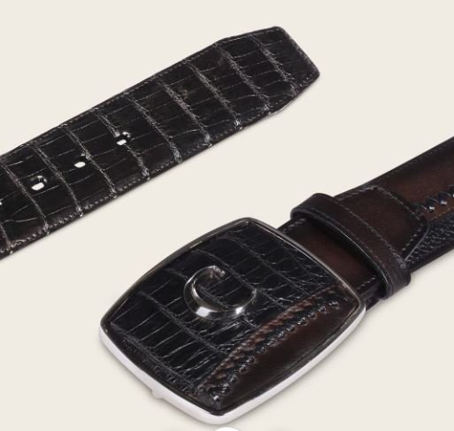 Denim belt in genuine fuscus leather - Image 3