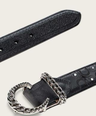 Elegant Women’s Casual Belt in Genuine Black Stingray Leather - Image 4