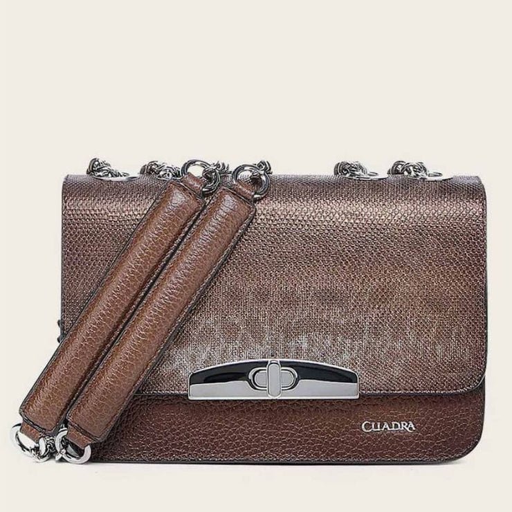 Cuadra Brown Leather Bag with Karunga MACCHIA
