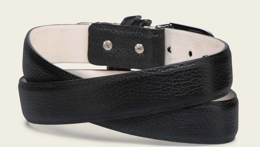 Franco Cuadra Men’s Dress Belt in Genuine Deer Black Leather with FC Monogram Buckle - Image 3