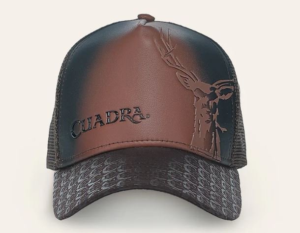 Genuine leather cap with deer design