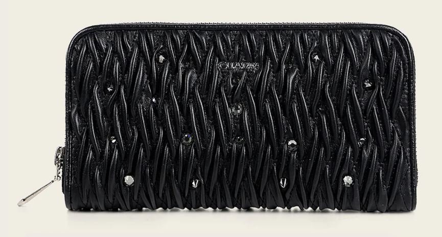 Handmade black wallet crafted from genuine calfskin leather