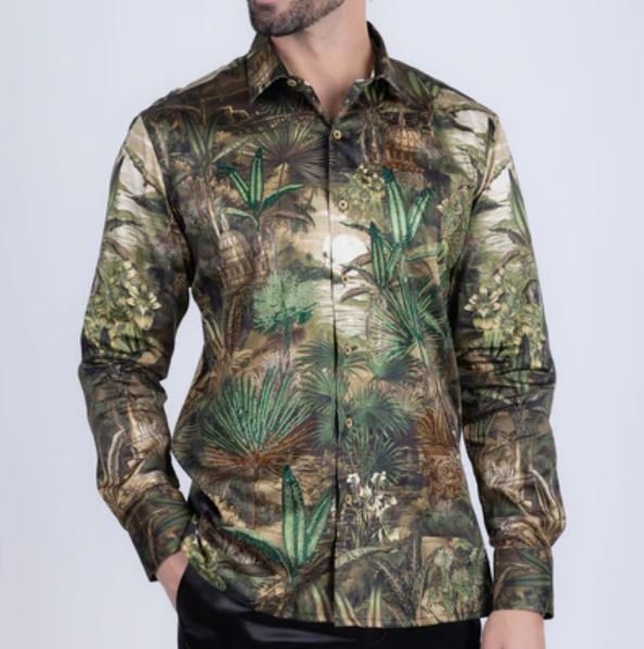 Warsaw Rhinestone Long Sleeve Shirt Olive - Image 2