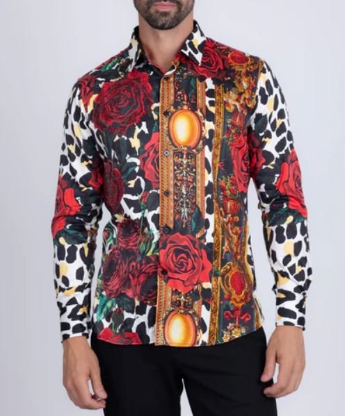 ROSES AND THORNS Rhinestone Long Sleeve Shirt