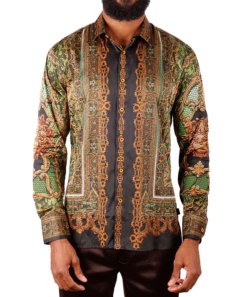 Virago Stone Rhinestone Long Sleeve Shirt Medussa