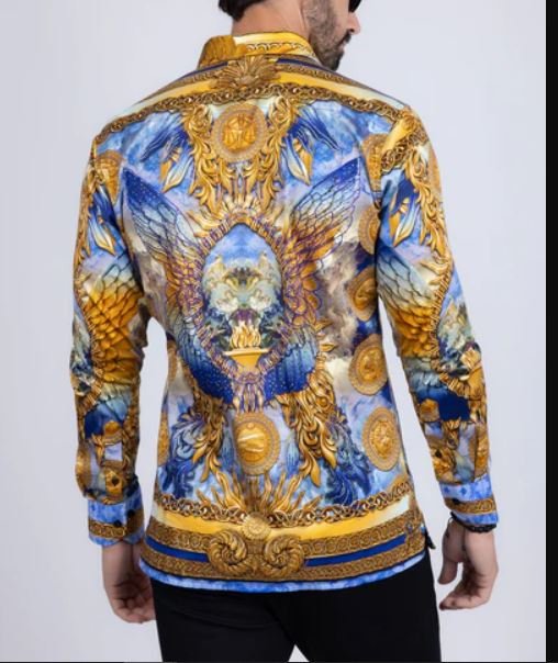 Striking Look Rhinestone Long Sleeve Shirt CLOUD - Image 3