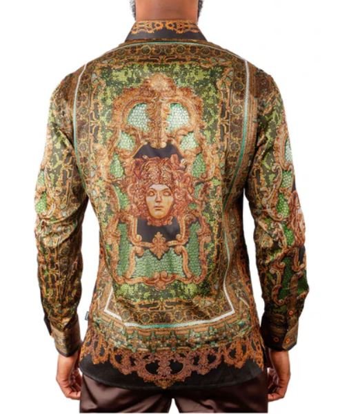 Virago Stone Rhinestone Long Sleeve Shirt Medussa - Image 3