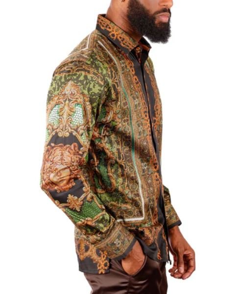 Virago Stone Rhinestone Long Sleeve Shirt Medussa - Image 4