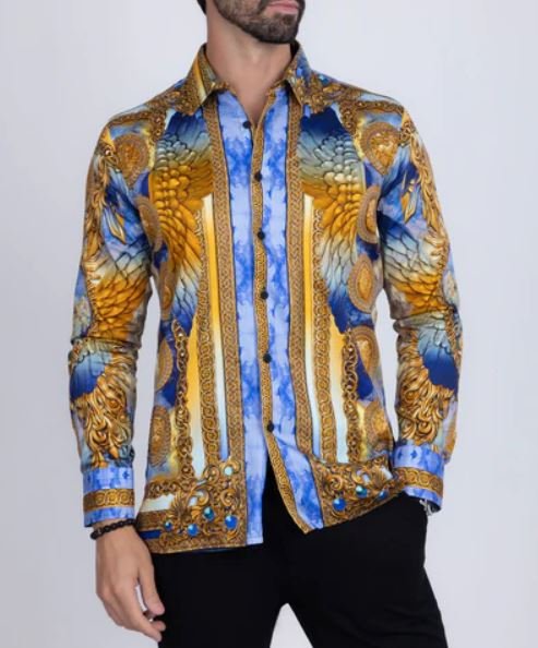 Striking Look Rhinestone Long Sleeve Shirt CLOUD