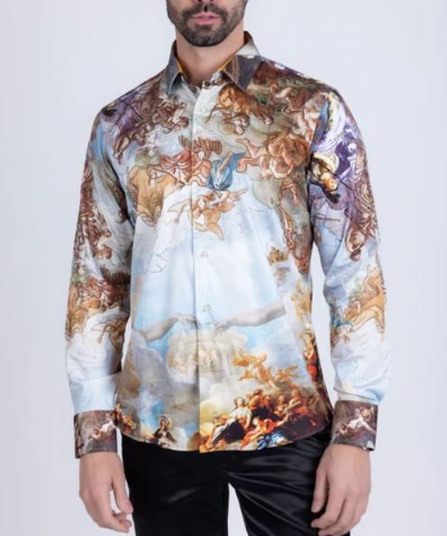 Marrakesh Rhinestone Long Sleeve Shirt Multicolor